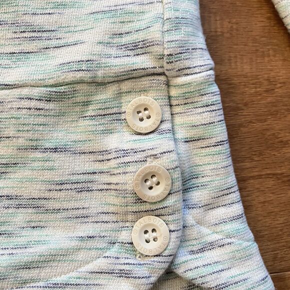 T by Talbots Sweatshirt Size MP Petite Space Dye Pullover Blue Green Metallic - Picture 3 of 7